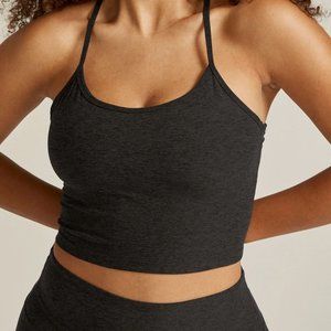 Beyond Yoga Black Spacedye Slim Racerback Cropped Tank Size Small